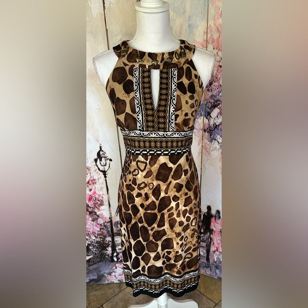 En Focus Studio - Stylish Multi-Animal Print Dress. New, never worn. Size 8